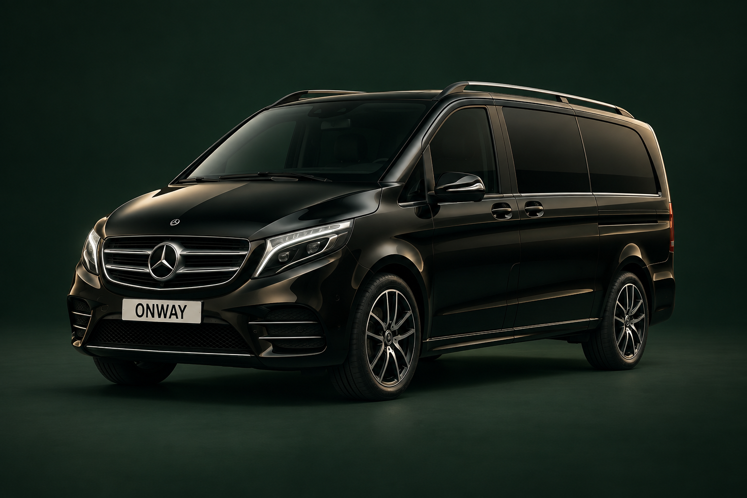 ONWAY plakalı siyah VIP Vito, temsili tasarım görseli
